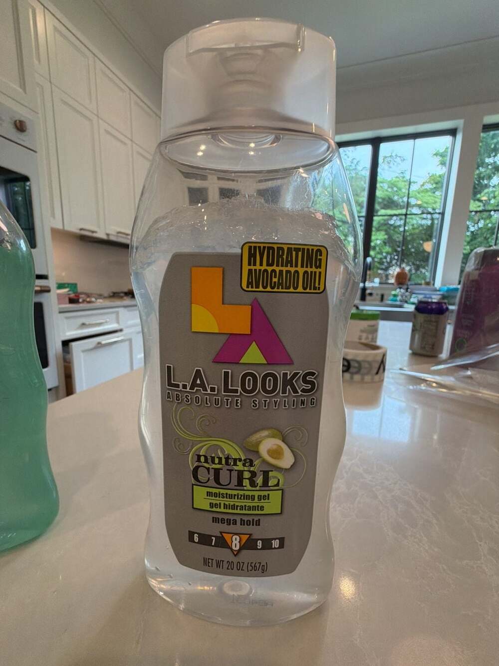 L.A. LOOKS Nutra Curl Mega Hold Level 8 Moisturizing Gel with Avocado Oil 20oz